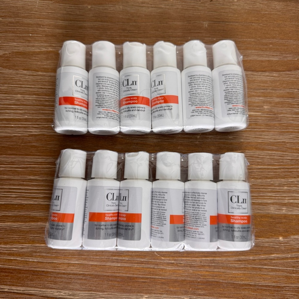 CLN Healthy Clap Shampoo Moisture Rich Travel Size Lot x 12 (1oz each)